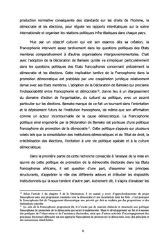 Francophonie et promotion des standards de la démocratie électorale