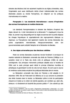 Francophonie et promotion des standards de la démocratie électorale