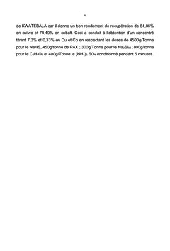 Contribution à l'étude comparative de la flottation d'un minerai oxyde cupro-cobaltifère