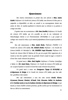 Evaluation de l'effet du lieu de recoltes algues marines des cotes atlantiques marocaines