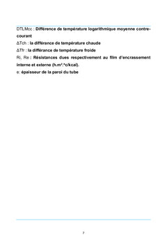 Etude de l'encrassement des trains d'échange du topping III