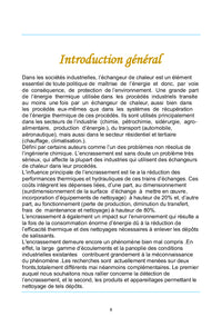 Etude de l'encrassement des trains d'échange du topping III