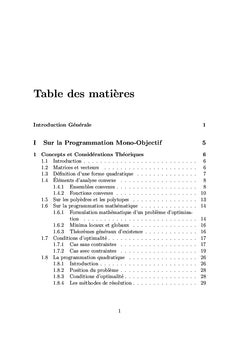 Optimisation: mono-objectif et multiobjectif