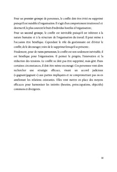 Procédures sur l'analyse et la gestion des conflits