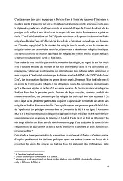 La protection des droits des réfugiés au Burkina Faso
