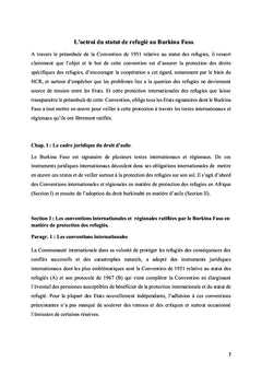 La protection des droits des réfugiés au Burkina Faso