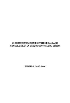 La restructuration du système bancaire congolais par la Banque Centrale
