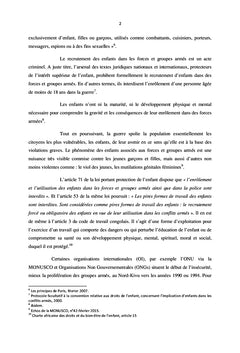 La conscription d'enfants dans les groupes armés