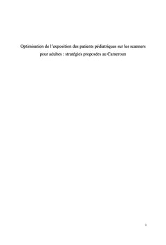 Optimisation de l'exposition des patients pédiatriques