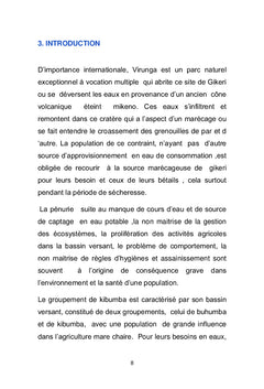 Qualité bacteriologique des eaux de cratère Gikeri à Kibumba