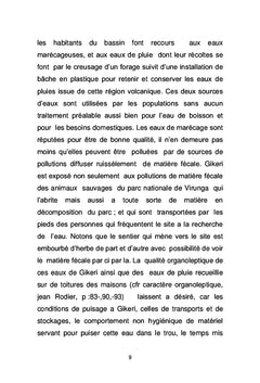 Qualité bacteriologique des eaux de cratère Gikeri à Kibumba