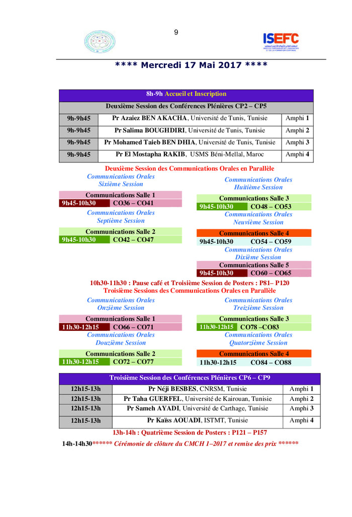 Recueil du Premier Colloque Maghrébin sur la Chimie des Hétérocycles
