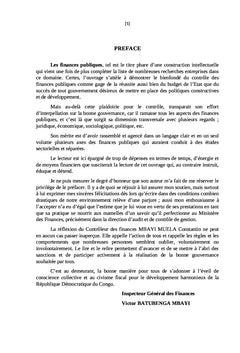Contrôle des finances publiques en tant que levier d'encadrement des recettes mobilisées en RDCongo