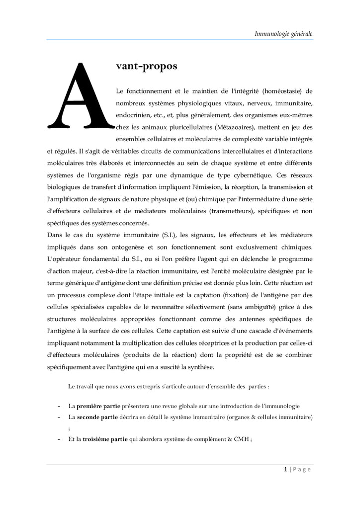 Immunologie Fondamentale