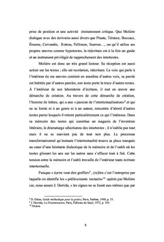 Les procédés de la réécriture dans l'oeuvre dramatique de Molière