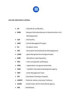 Gestion de Subvention des bailleurs de fonds multilatéraux