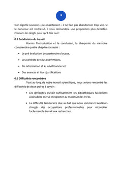 Gestion de Subvention des bailleurs de fonds multilatéraux