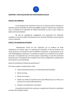 Gestion de Subvention des bailleurs de fonds multilatéraux