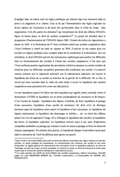 La liquidation des sociétés coopératives en droit OHADA