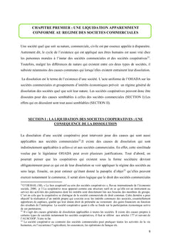 La liquidation des sociétés coopératives en droit OHADA