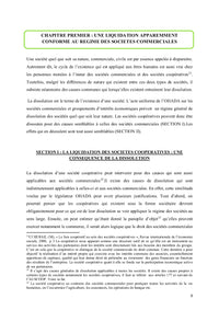 La liquidation des sociétés coopératives en droit OHADA