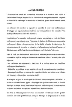 L'art Du Mémoire Professionnel