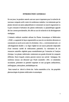 Les huiles essentielles et les propriétés pharmacologiques des plantes médicinales