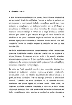 Les huiles essentielles et les propriétés pharmacologiques des plantes médicinales