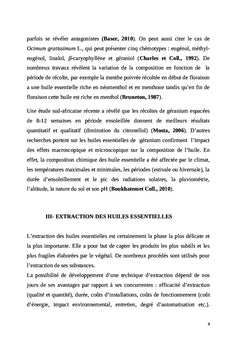 Les huiles essentielles et les propriétés pharmacologiques des plantes médicinales