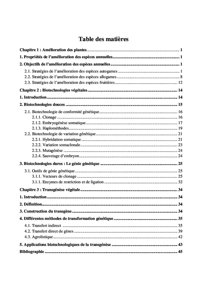 Amélioration des plantes et biotechnologies