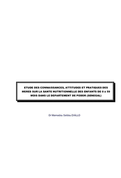 Etude des connaissances, attitudes et pratiques