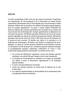 L'agroforesterie/l'agroécologie, quelles perspectives pour Haïti?