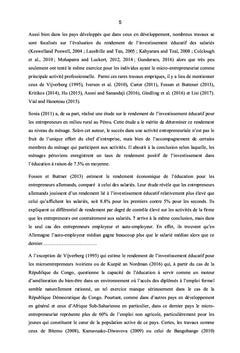 Rentabilité du capital humain des micro entrepreneurs