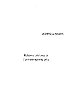 Relations publiques et communication de crise