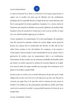 Sacrifice, Culture et Gastronomie