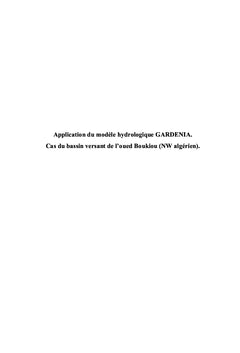 Application du modèle hydrologique GARDENIA