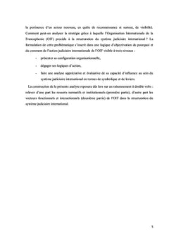 Les ressorts de l'OIF dans le système judiciaire international
