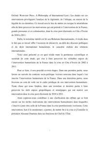 Intervention humanitaire de la France en Cote d'Ivoire au miroir de l'acquittement de Laurent Gbagbo