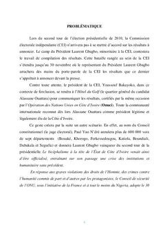 Intervention humanitaire de la France en Cote d'Ivoire au miroir de l'acquittement de Laurent Gbagbo
