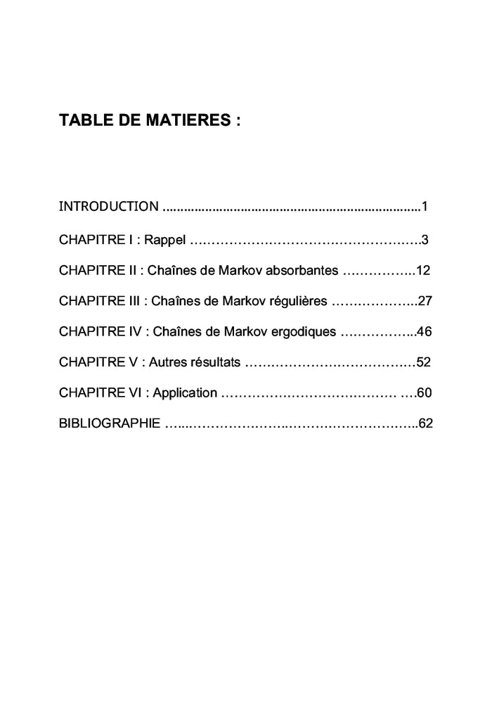 Chaînes de Markov à temps discret