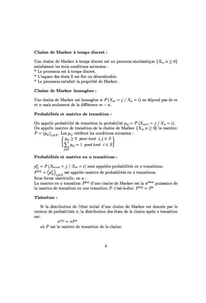 Chaînes de Markov à temps discret