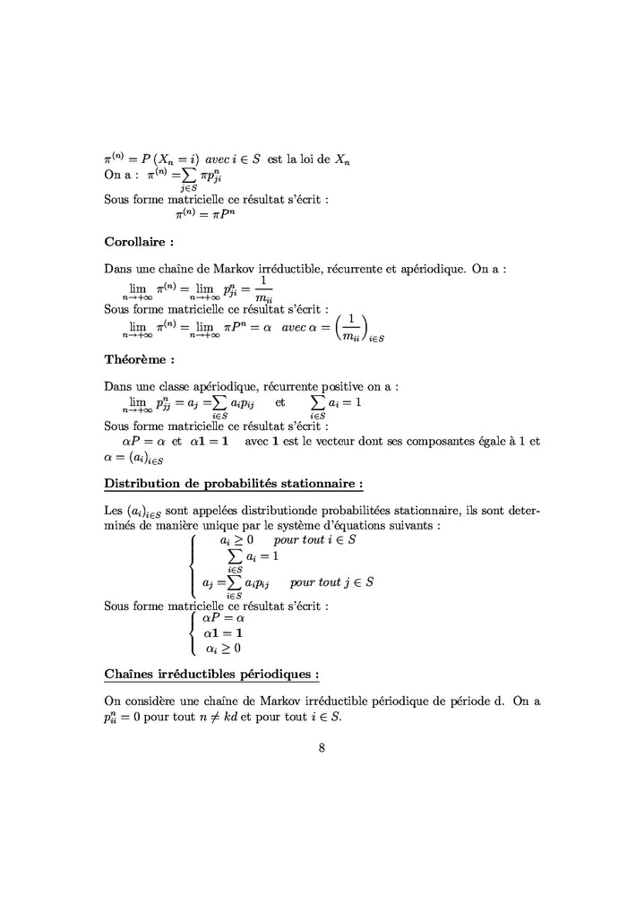Chaînes de Markov à temps discret