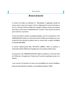 Caractérisation biochimique et microbiologie d'une eau de végétation