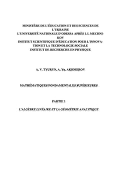 Mathématiques supérieures fondamentales Algèbre linéaire