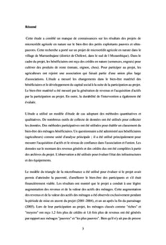 Projets de microcrédit agricole pour la réduction de la pauvreté