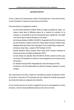 Contrôle de gestion et gouvernance des collectivités locales sénégalaises