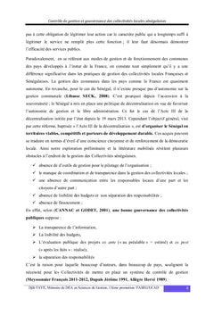 Contrôle de gestion et gouvernance des collectivités locales sénégalaises