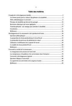 Complexité et développement durable