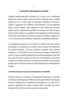 Complexité et développement durable