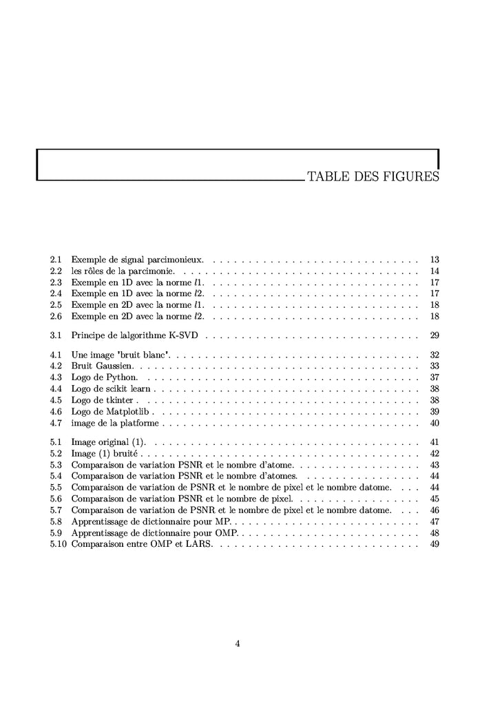 La Décomposition Parcimonieuse pour le débruitage d'images